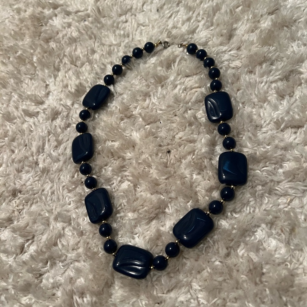 Classic Navy Bead Necklace - Women Jewelry
